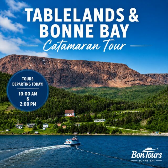 🌊 The Tablelands & Bonne Bay Catamaran Tour Starts Today! 🌊

Join us aboard the EMM-CAT and discover one of Gros Morne National Park’s most incredible natural wonders.

🏔️ The Tablelands are a UNESCO World Heritage Site and one of the few places on Earth where the Earth's mantle is exposed at the surface. Formed over 450 million years ago, this geological wonder is truly a sight to behold.

🚢 Tours departing today at 10:00 AM & 2:00 PM

Book your seat and experience the beauty and history of Bonne Bay and the Tablelands from the water!

#BonTours #Tablelands #BonneBay #GrosMorne #ExploreNL #NewfoundlandAndLabrador #BoatTour 🌊🏔️🚢