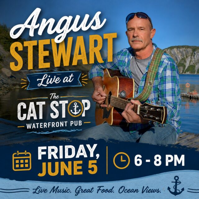 🎶 Live Music at The Cat Stop Waterfront Pub! 🎶

Join us on Friday, June 5 from 6–8 PM as we welcome Angus Stewart for an evening of great local music, delicious food, and spectacular waterfront views.

Whether you're stopping by for dinner, drinks, or just to enjoy some live entertainment, Angus always delivers a fantastic performance that pairs perfectly with a summer evening in Norris Point.

🎸 Angus Stewart Live
📅 Friday, June 5
⏰ 6:00 PM – 8:00 PM
📍 The Cat Stop Waterfront Pub, Norris Point

Come early, grab a seat on the patio, and enjoy an unforgettable evening by the water!