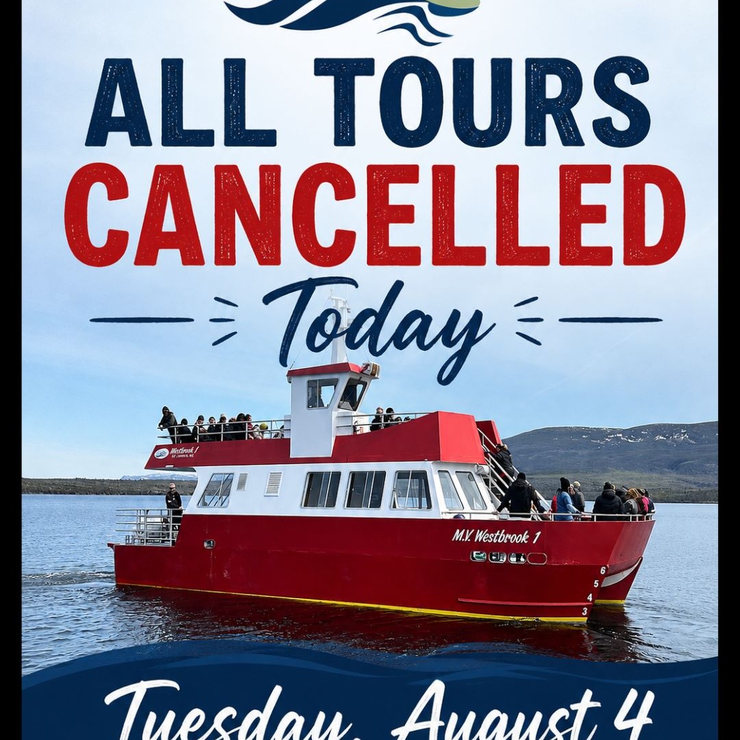 ⚠️ Tour Cancellation Notice – Tuesday, August 4 ⚠️

Due to strong winds, all Western Brook Pond Boat Tours have been cancelled today (Tuesday, August 4).

The safety of our passengers and crew is always our top priority, and current conditions make it unsafe to operate.

We sincerely apologize for the inconvenience and appreciate your understanding. If you have a reservation for today, our team will be in touch regarding your booking.

Thank you for your patience, and we look forward to welcoming you aboard on another day.

– The BonTours Team